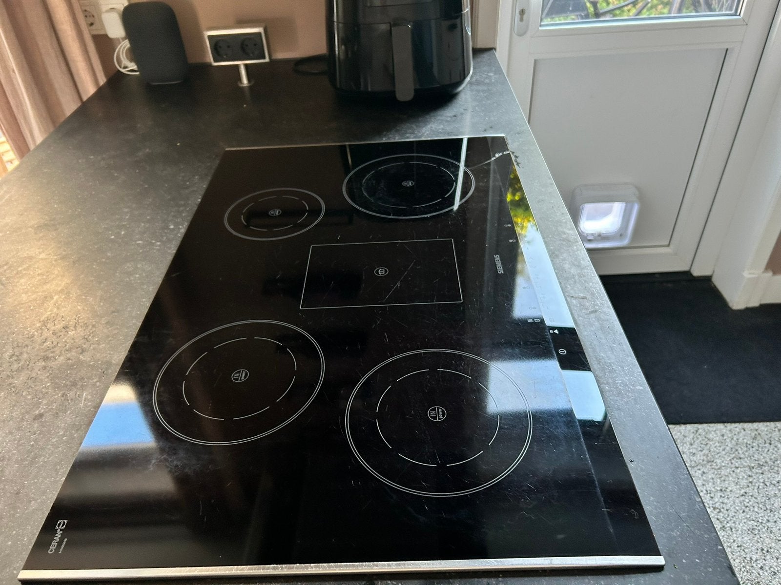 Siemens inductiekookplaat(80,5x51,5) 4 kookzones, Ophalen, Gebruikt, 4 kookzones, Inbouw