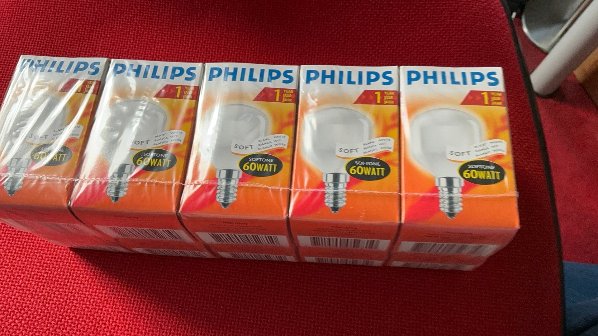 Philips softone 60 watt white E 14 fitting, Gloeilamp, Dimbaar, E14 (klein), Nieuw