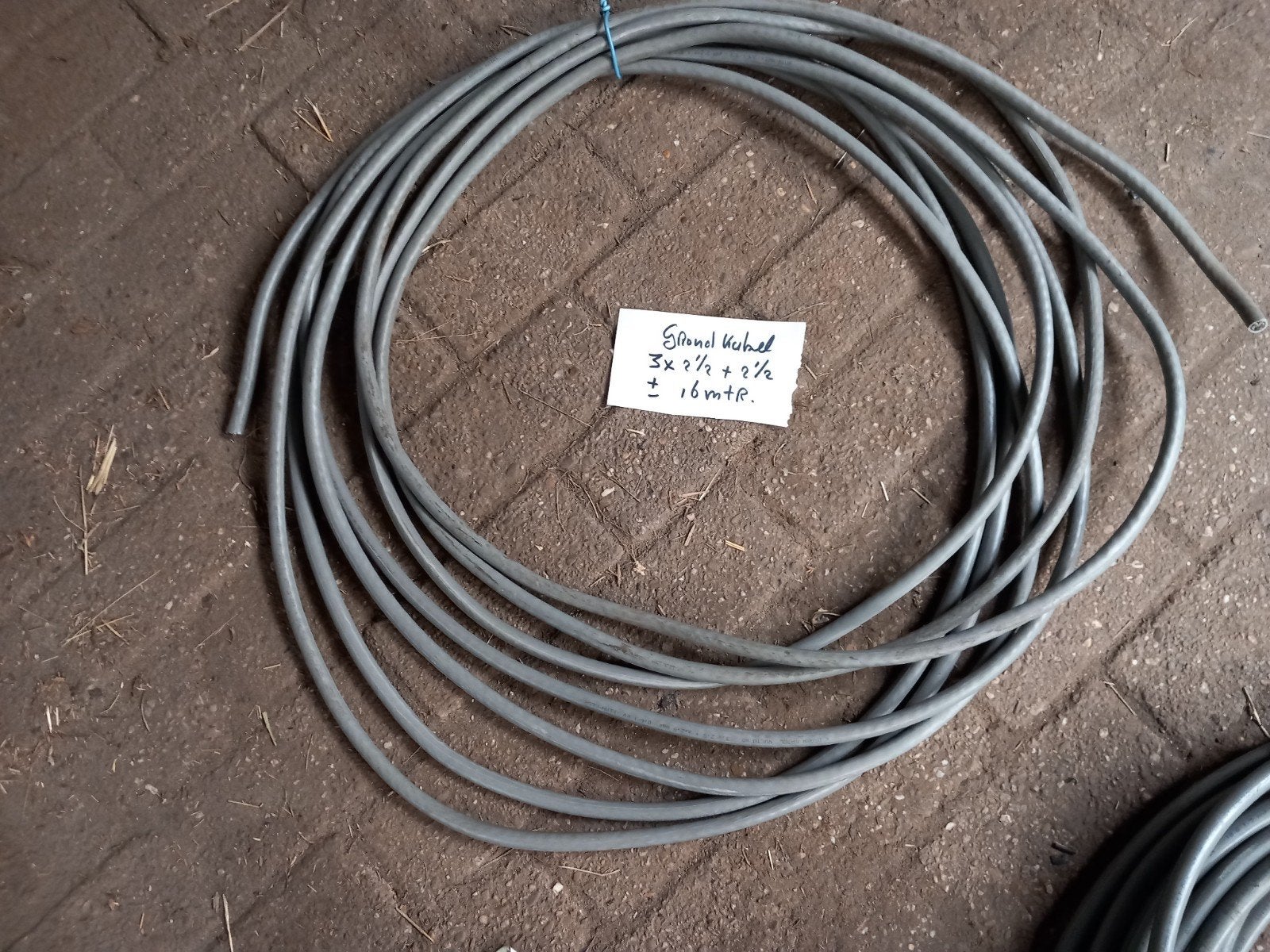 Grondkabel 3x2,5 + 2,5 mm² - ca. 16 meter, Ophalen of Verzenden, Kabel of Snoer