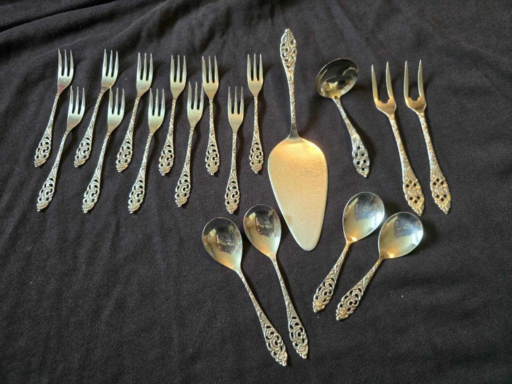 Vintage verzilverd bestek - Sola, Antiek en Kunst, Ophalen of Verzenden
