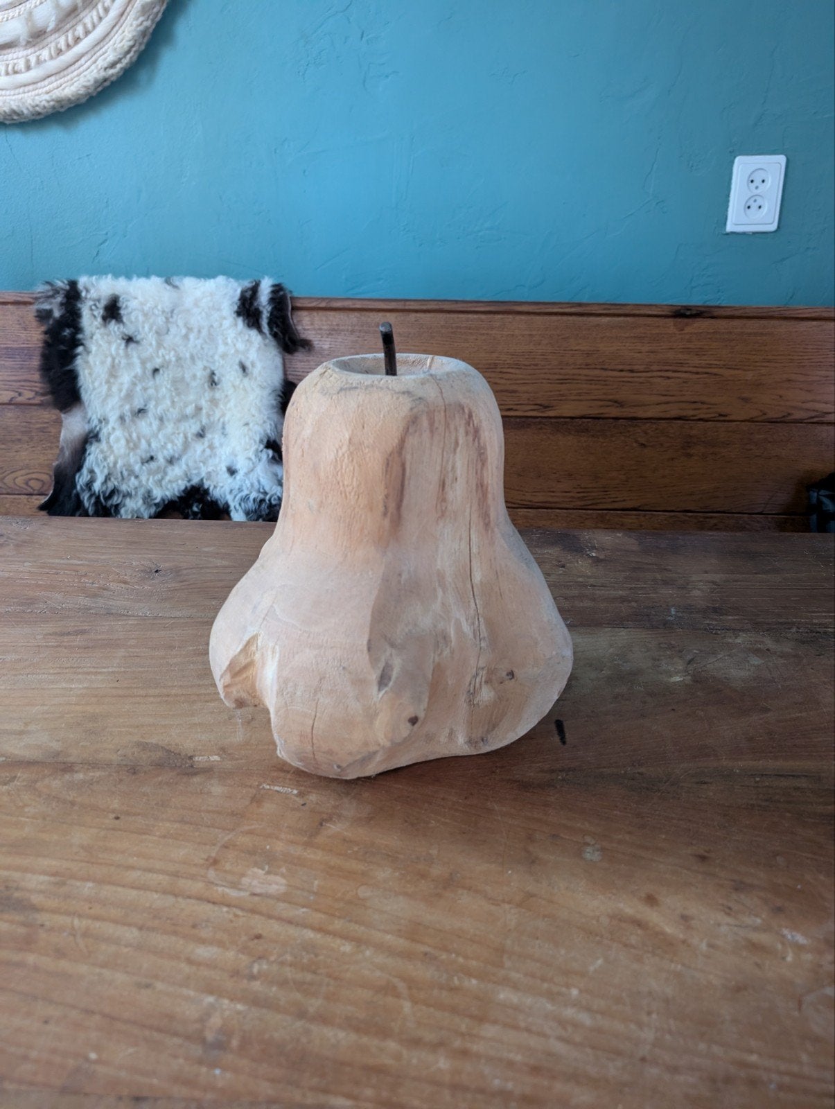 grote houten peer en appel zeer decoratief, Ophalen