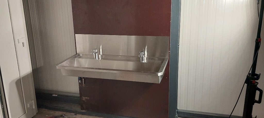 RVS wasgoot 1200 mm. incl. Grohe mengkraan., Ophalen of Verzenden, Nieuw