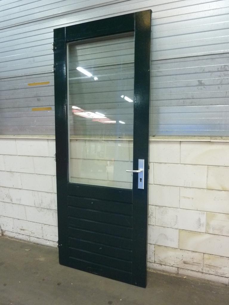 Zware hardhouten buitendeur / achterdeur 93x231,5 + isoglas, Doe-het-zelf en Verbouw, Deuren en Horren, Ophalen, 80 tot 100 cm