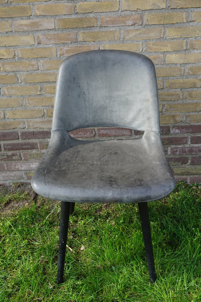 4 satelliet stoelen eetkamerstoelen horeca stoelen, Huis en Inrichting, Stoelen, Ophalen, Gebruikt, Leer, Vier