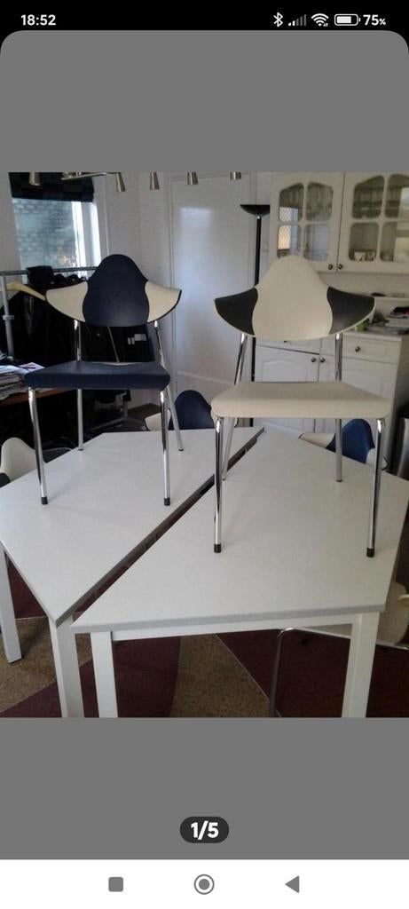 Mooie Drabert stoelen stapelbaar. en tafels, Gebruikt, Blauw, Ophalen of Verzenden, Modern
