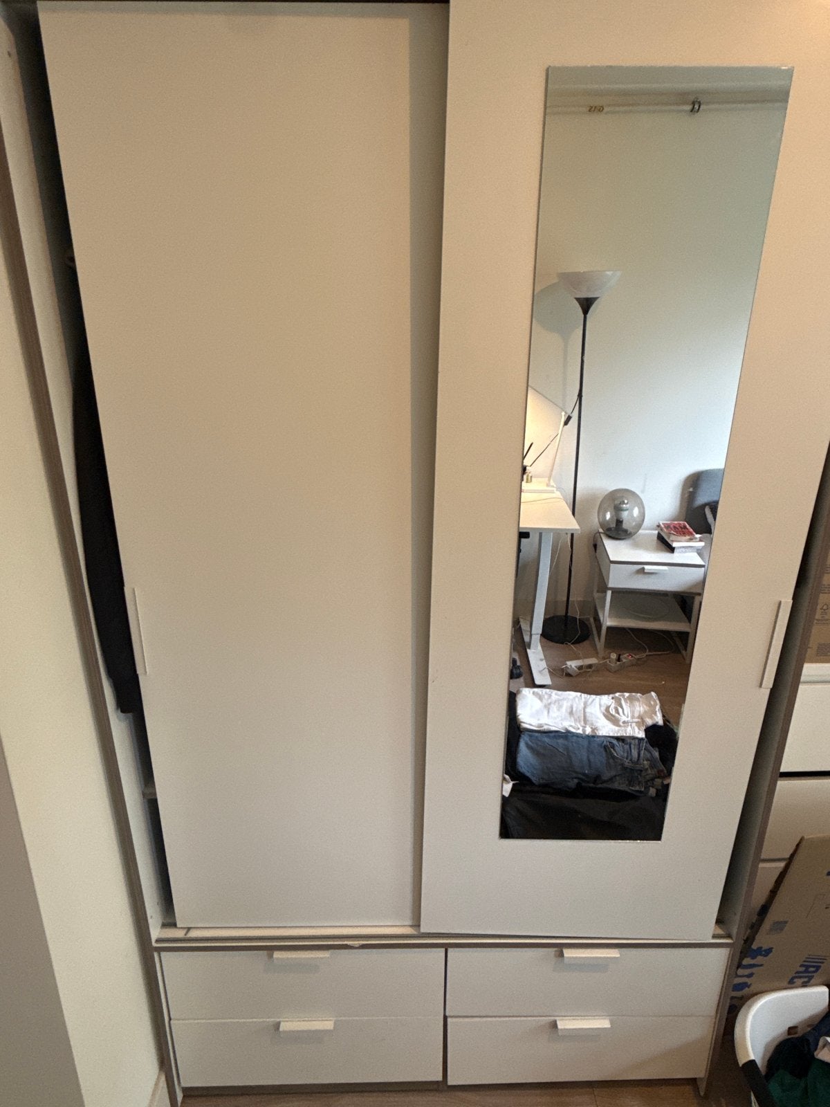MOET WEG! Kledingkast  / Closet + mirror + drawers, Ophalen, Gebruikt, 100 tot 150 cm, 200 cm of meer