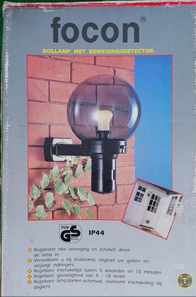 Focon FO614 wandarmatuur IP44 met bewegingsdetectie, Tuin en Terras, Minder dan 50 watt, Nieuw, Ophalen of Verzenden, Netvoeding