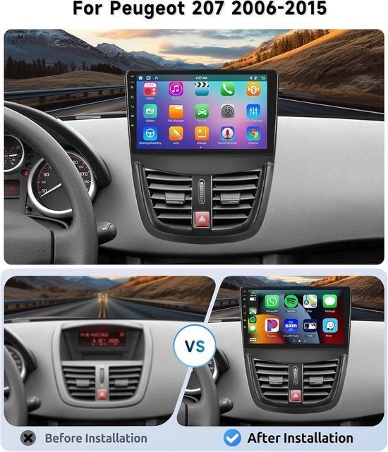 Autoradio Peugeot 207 – Android Auto Radio, Corvance B.V., Verzenden, Nieuw, Corvancebol@gmail.com