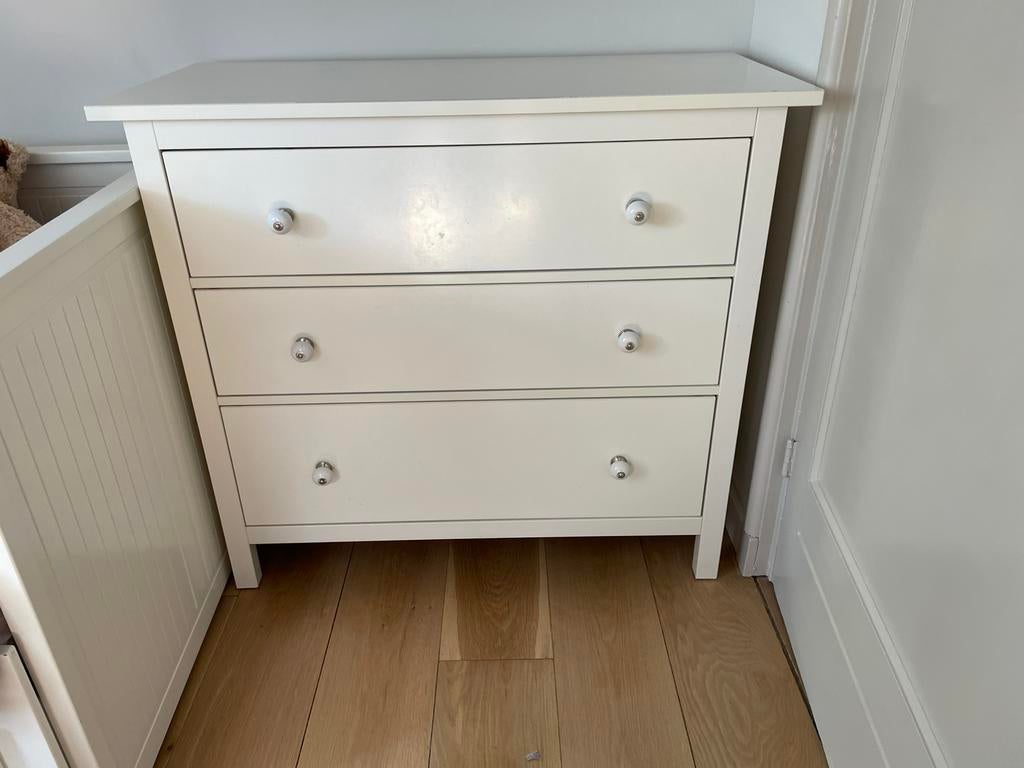 IKEA HEMNES ladekast commode wit, Ophalen, 50 tot 70 cm, 100 cm of meer, Zo goed als nieuw