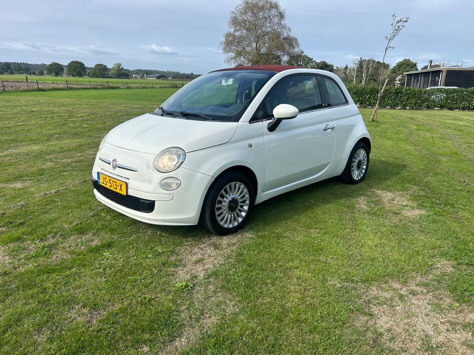 Fiat 500 1.2 C 2012 Wit Nieuwe Apk, Voorwielaandrijving, Multifunctioneel stuurwiel, 4 cilinders, Cabriolet