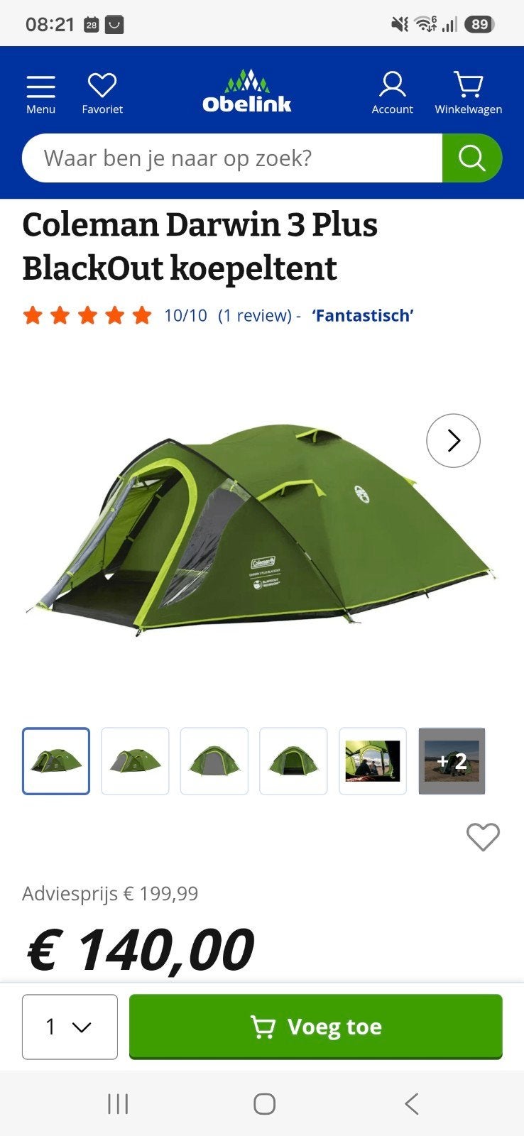 Coleman Darwin 3 Plus BlackOut koepeltent, Ophalen of Verzenden, Nieuw, Tot en met 3