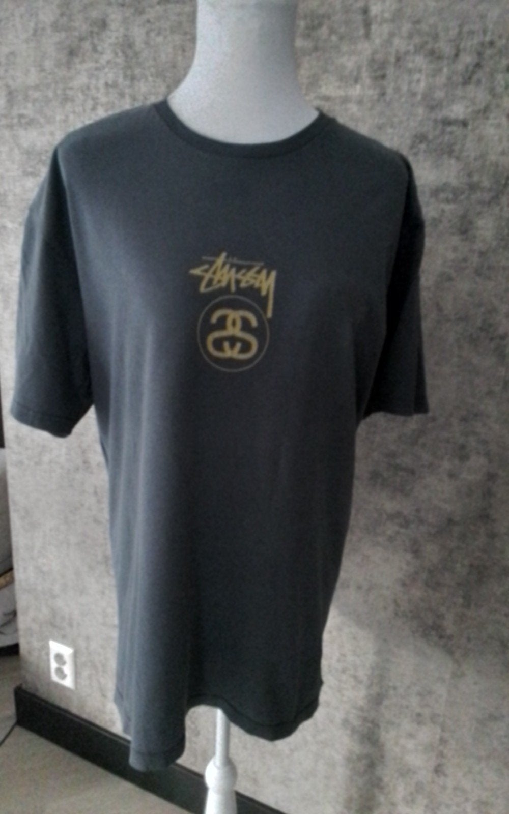 Stussy T-shirt met logo - Grijs, Kleding | Heren, Ophalen of Verzenden, Gedragen, Grijs, Stussy