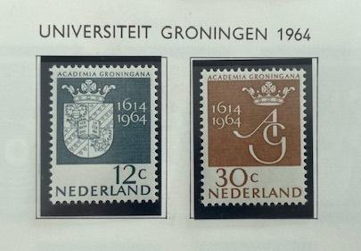 1964 Postfris 2x 350 jr Universiteit Groningen NVPH 816#817 , Postzegels en Munten, Ophalen of Verzenden, Na 1940, Postfris