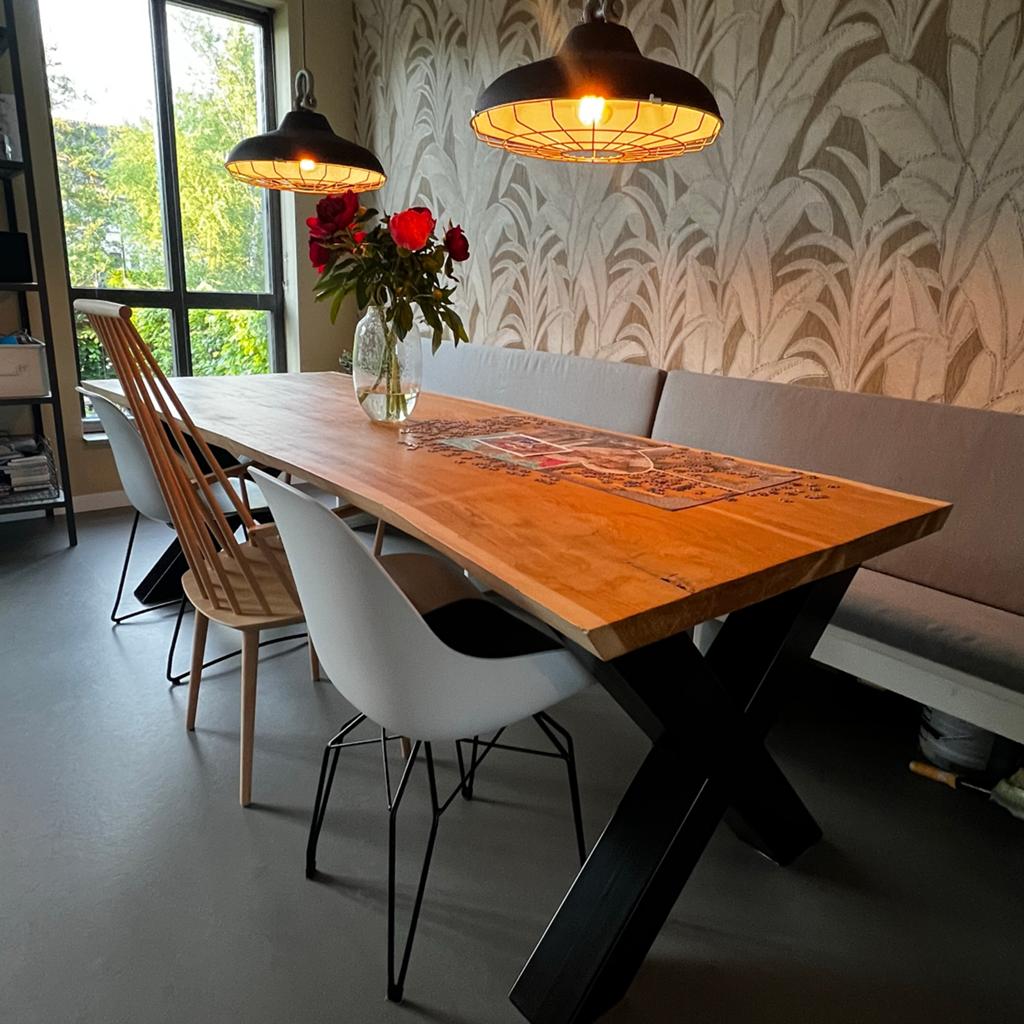 Complete Stijlvolle Eethoek: Eetbank, Tafel & Design Stoelen, Huis en Inrichting, Ophalen, 200 cm of meer, 50 tot 100 cm, Vijf personen of meer