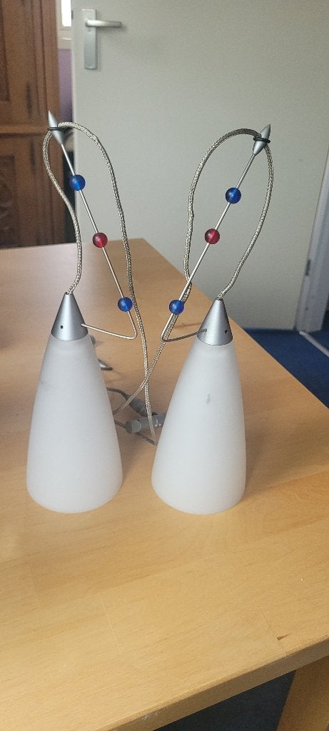 vintage postmoderne designlampen stijl ingo maurer/memphis, Huis en Inrichting, Ophalen, Ingo maurer/memphis, G4, Glas