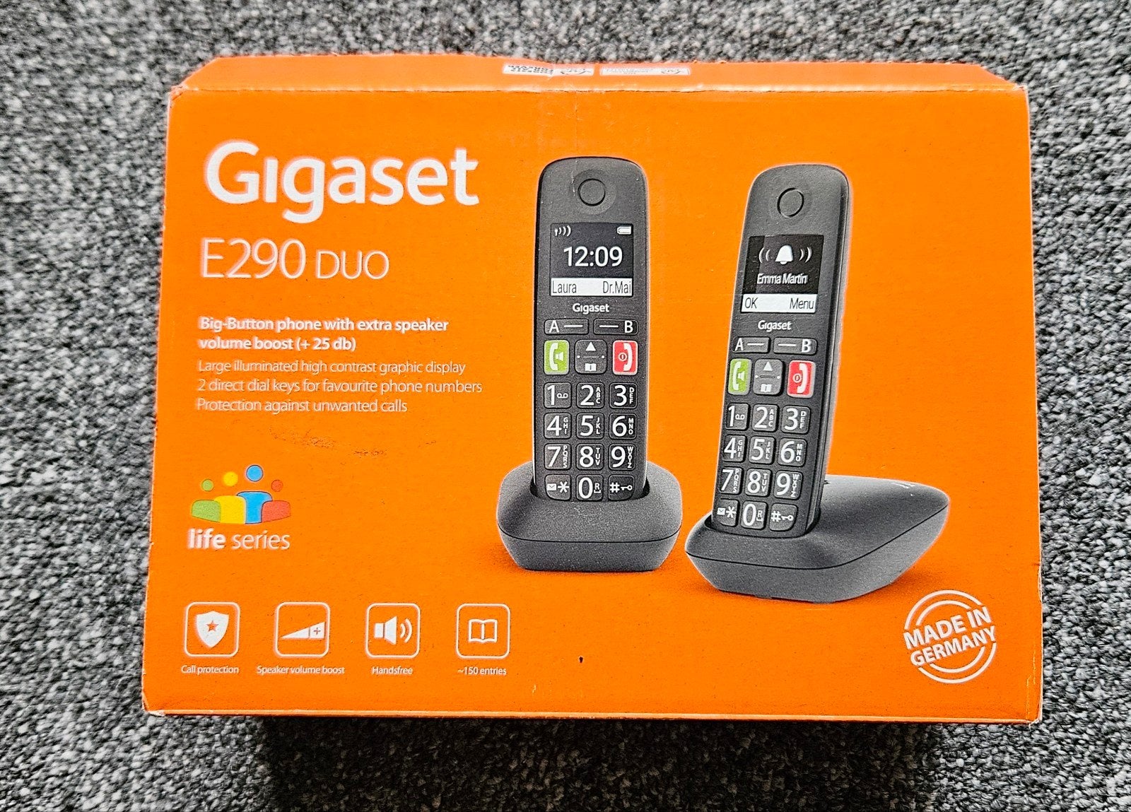 Gigaset E290 DUO - Seniorentelefoon met grote toetsen, Ophalen of Verzenden, Zo goed als nieuw, 2 handsets