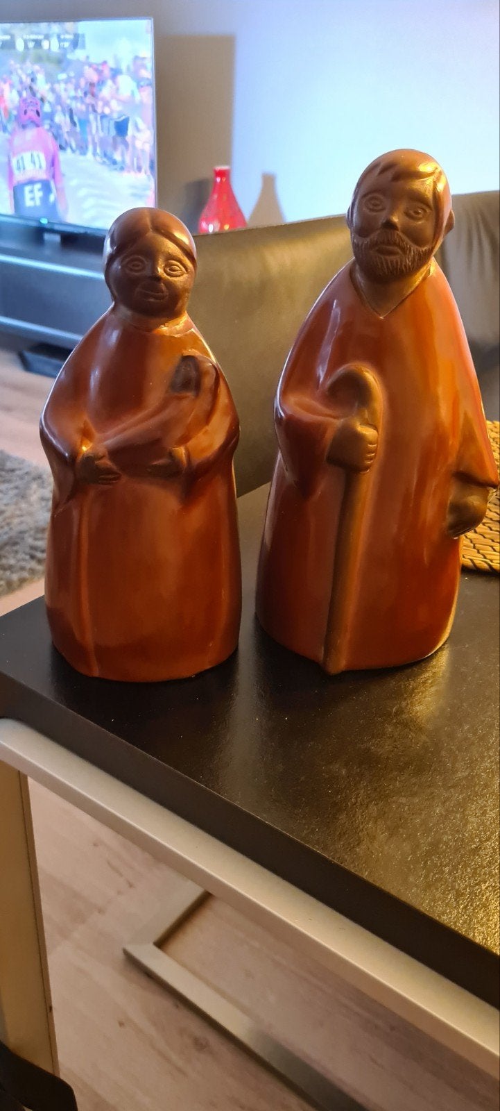 Prachtige Vintage Kerststal Heilige Familie – XL Studio Kera, Ophalen of Verzenden