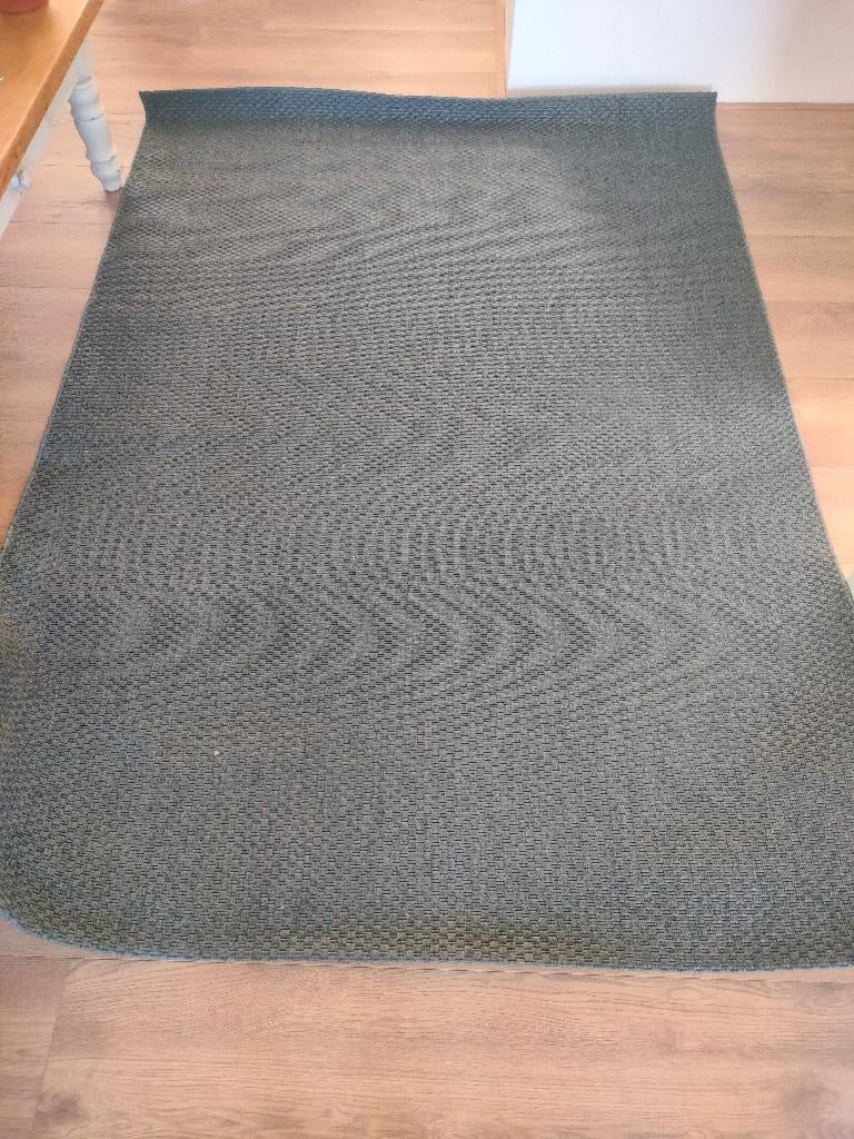 IKEA MORUM Vloerkleed donkergrijs, Ophalen, Gebruikt, 150 tot 200 cm, 200 cm of meer