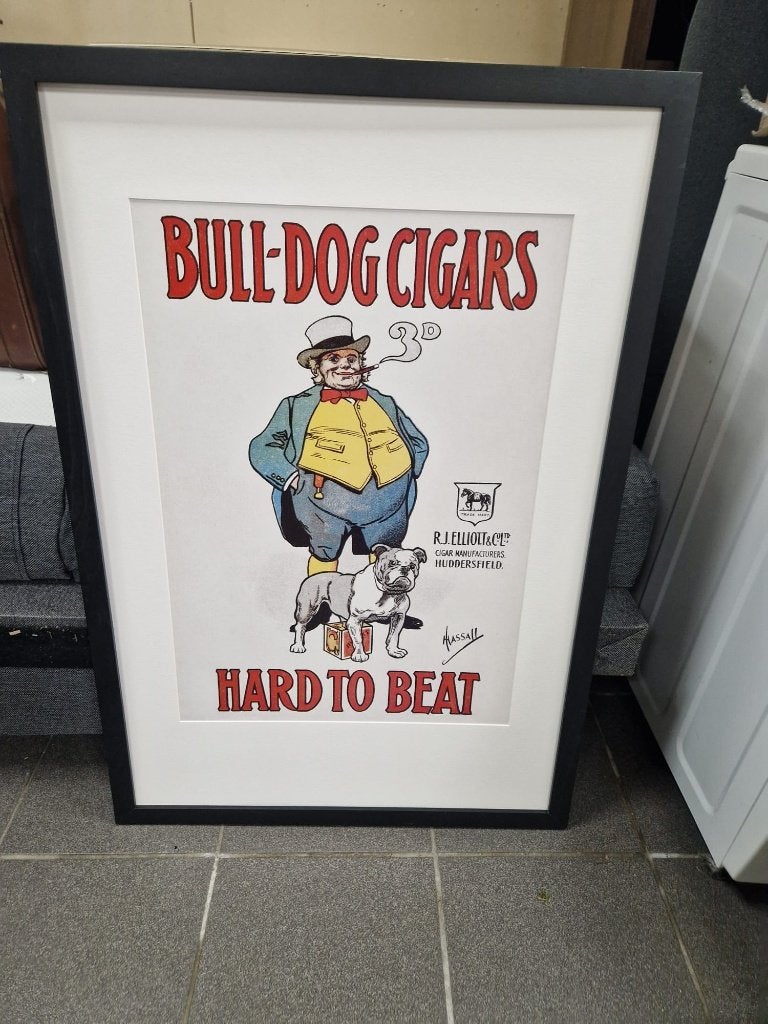 Bull dog cigars, Ophalen of Verzenden, 75 – 100, 50 tot 75 cm, Print