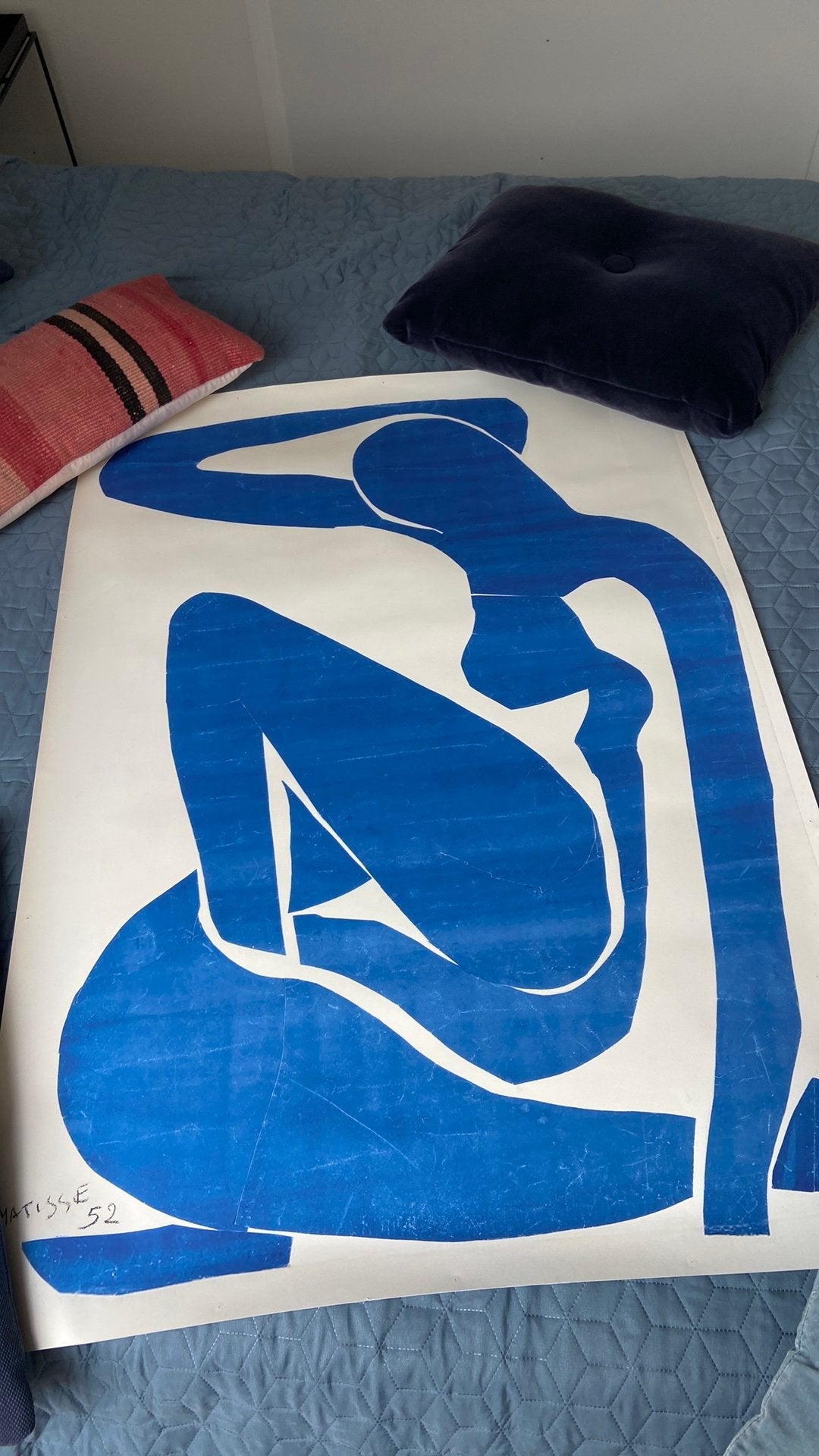 Hele grote poster van Matisse (blue nude 1) op mat papier, Huis en Inrichting, Ophalen, Gebruikt, Foto of Poster