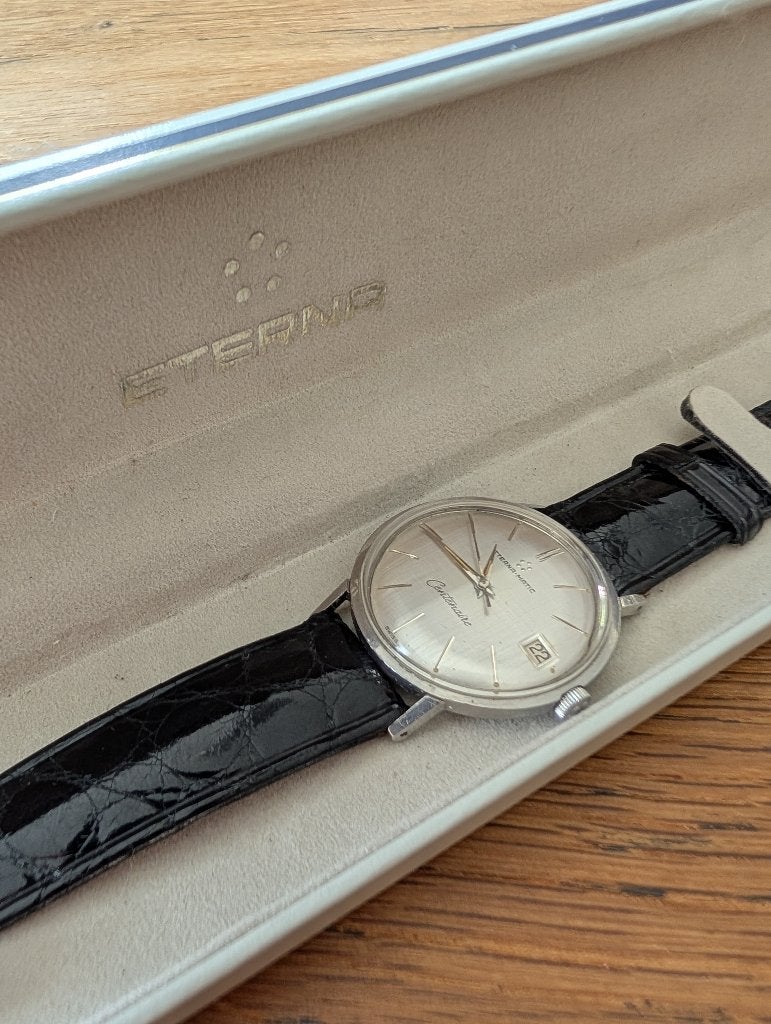 Vintage Eterna-Matic Centenaire Horloge (Jaren '60), Sieraden, Tassen en Uiterlijk, Horloges | Antiek, Overige merken, Staal, Met bandje