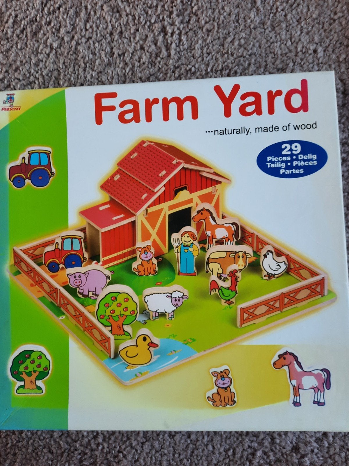Houten Boerderij Speelset - John Toy Farm Yard, Ophalen of Verzenden, Zo goed als nieuw, Overige typen