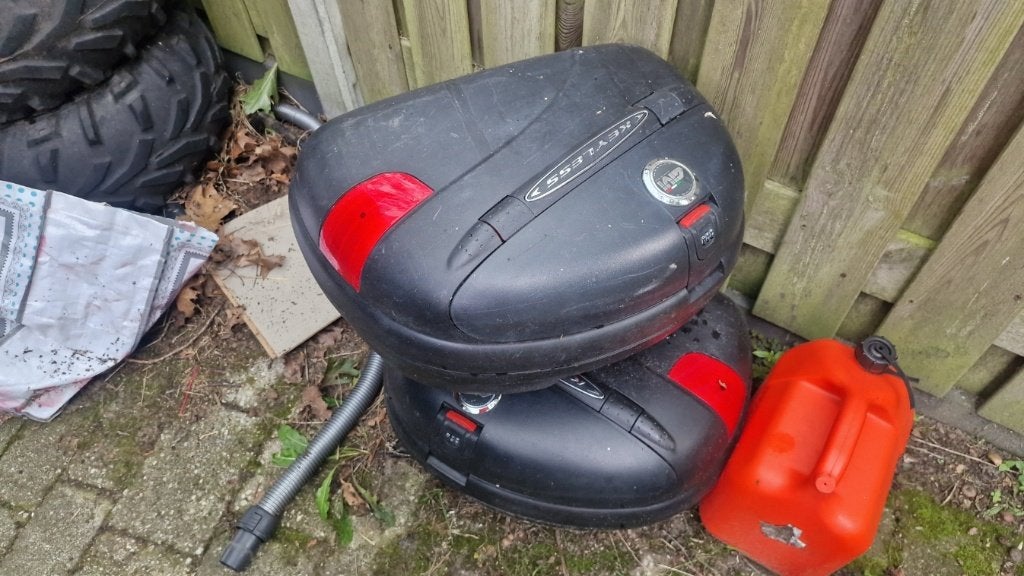 Givi monokey   kofferset met rek, Ophalen, Gebruikt