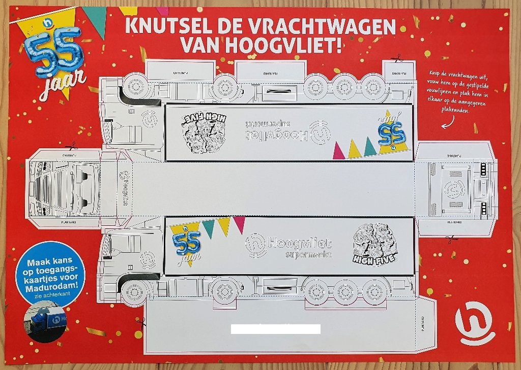 knutselplaat/ knipplaat vrachtwagen van Hoogvliet, Voertuigen, Geschikt voor karton, Verzenden, Nieuw