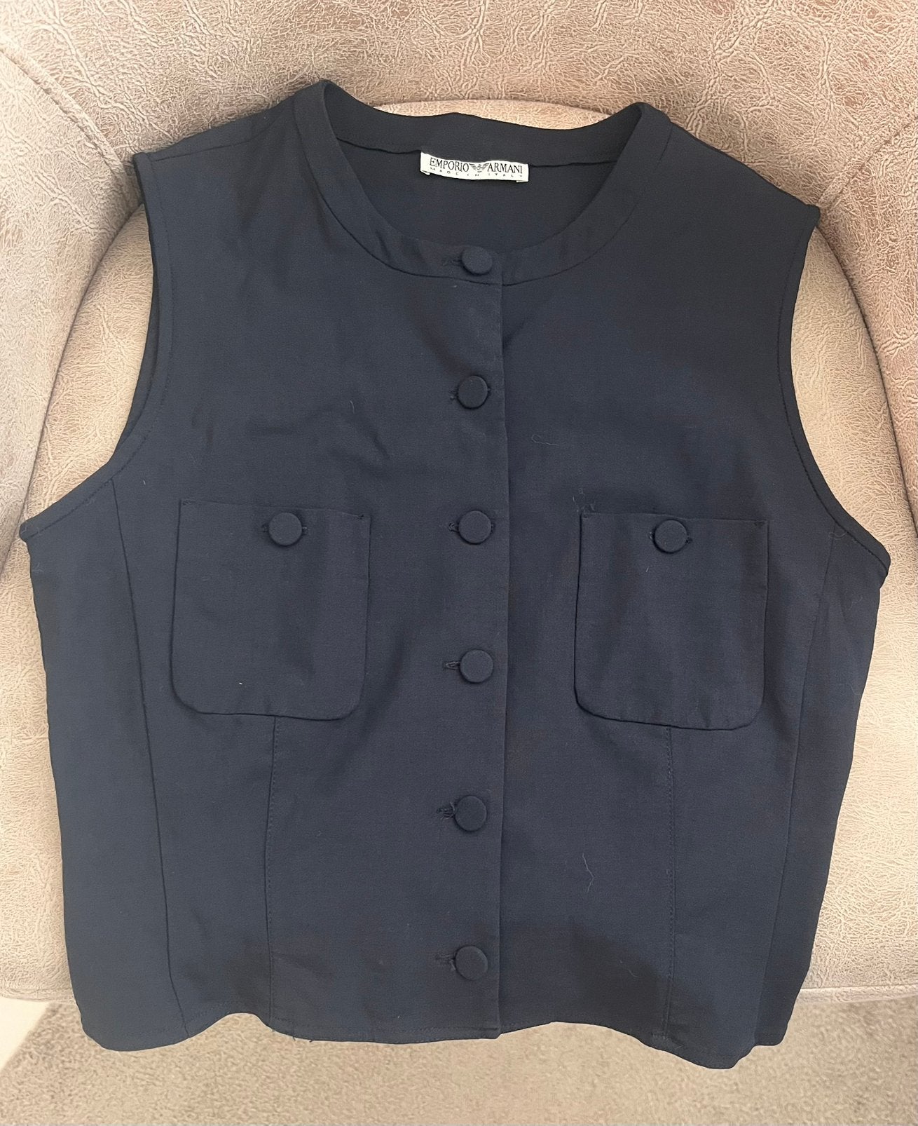 Emporio Armani vest origineel!, Ophalen of Verzenden, Zo goed als nieuw, Blauw, Zonder mouw