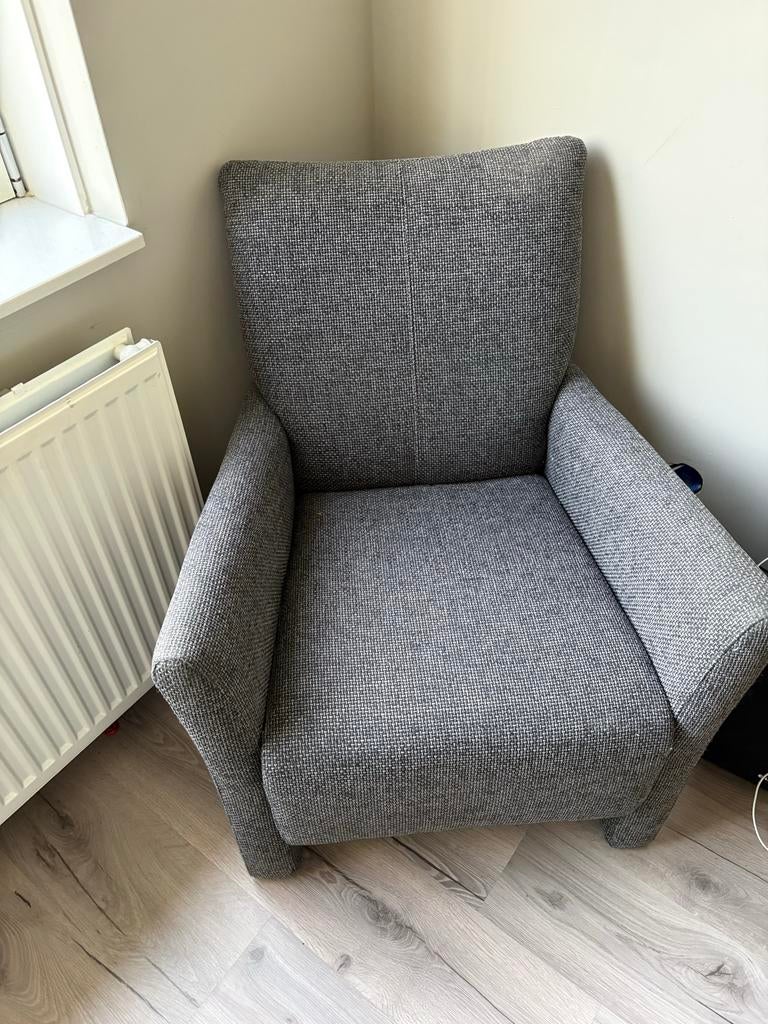 Comfortabele grijze montel stoel, Ophalen of Verzenden, Zo goed als nieuw, Eén, Stof