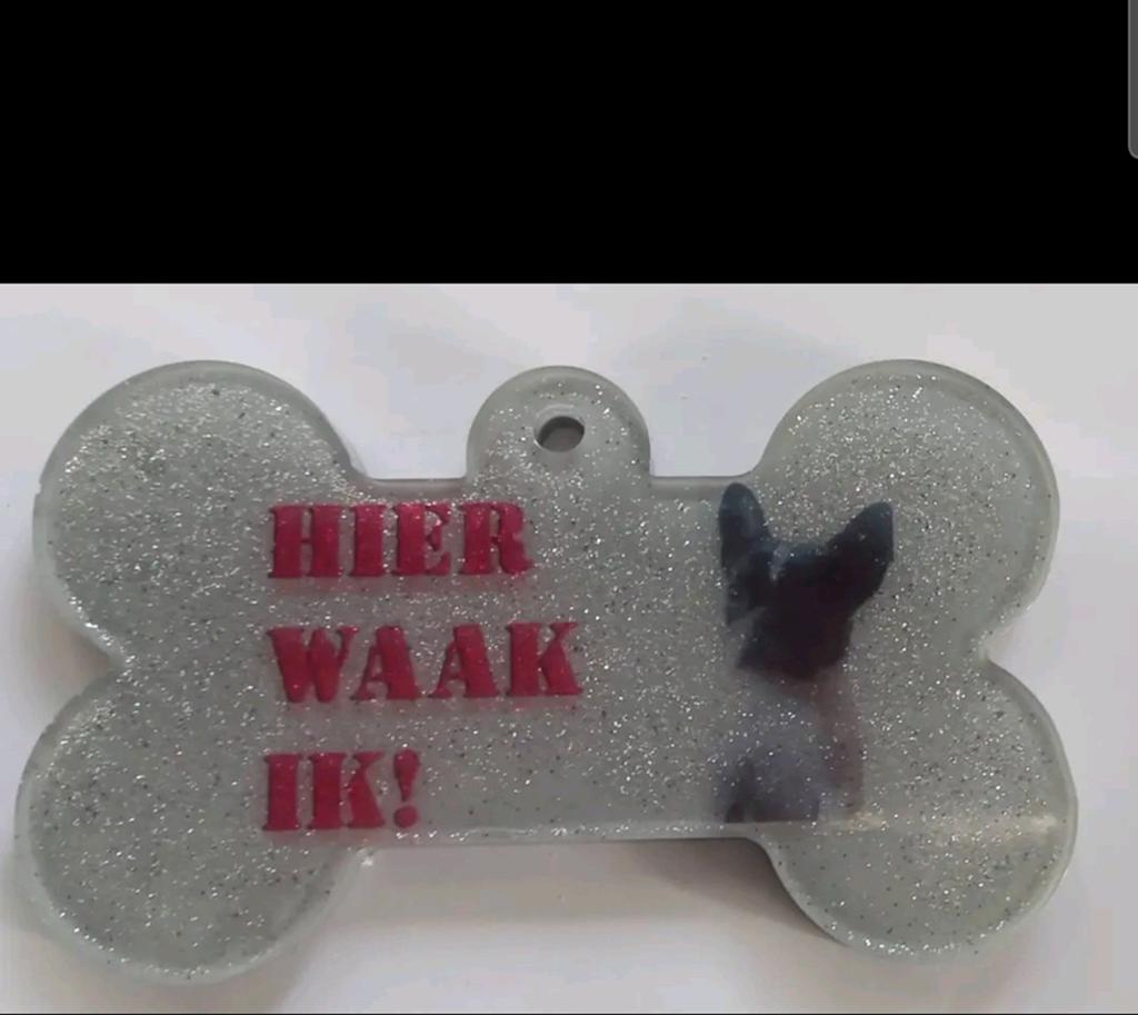 Gepersonaliseerd hier waak ik bordje van epoxy, Dieren en Toebehoren, Ophalen of Verzenden, Nieuw