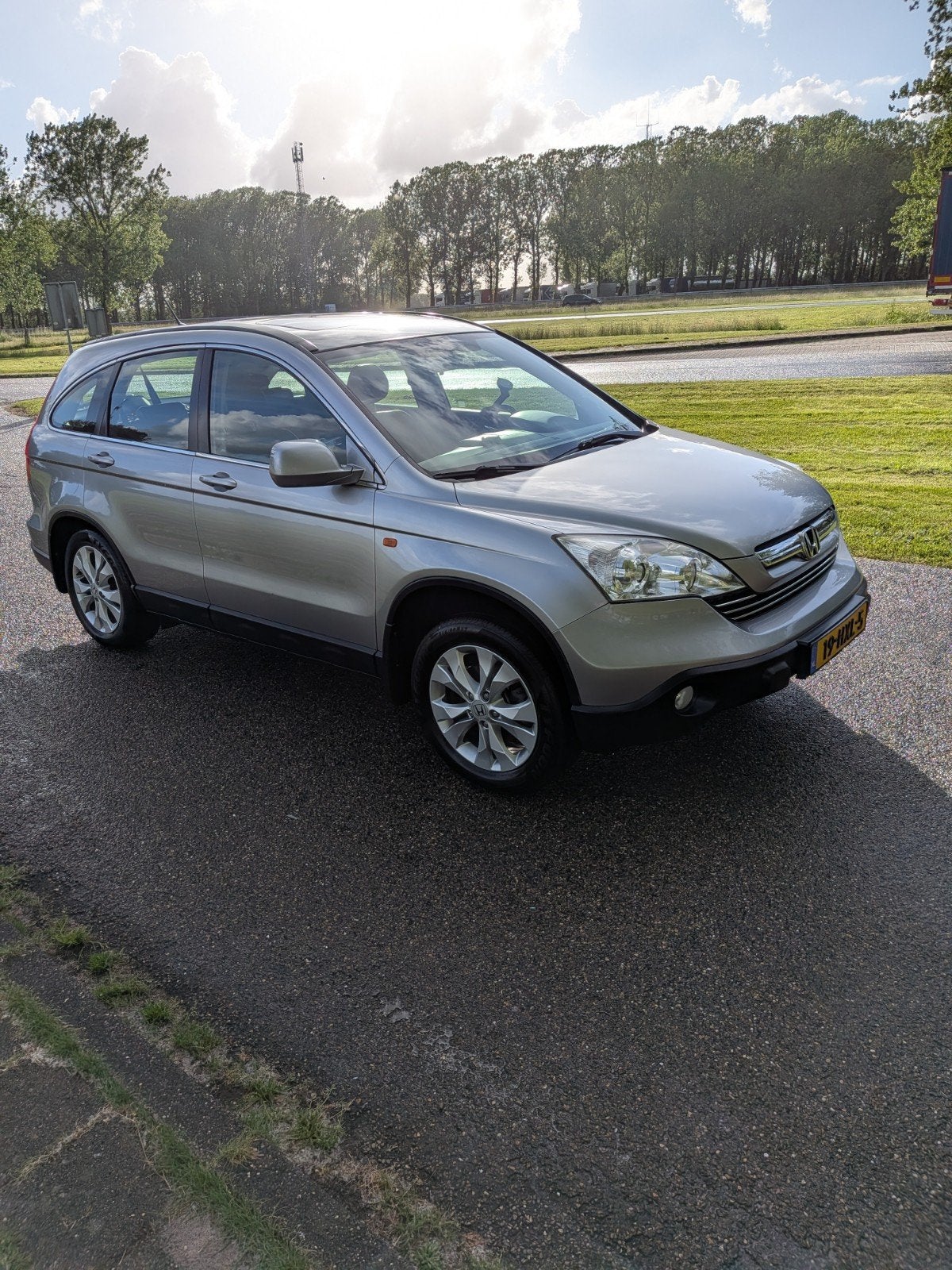 Schitterende Honda CRV 2.4 liter 2008 LPG alle opties., Automaat, Zwart, Leder, Automatische klimaatregeling