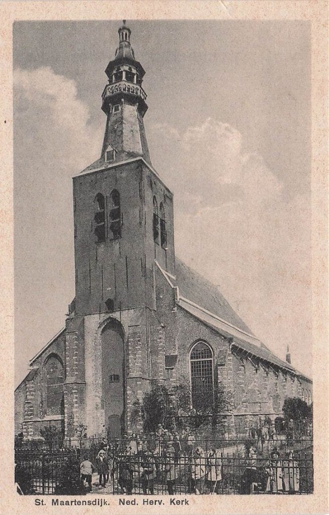 702-371-051 St Maartensdijk Ned Herv Kerk, Verzamelen, Ansichtkaarten | Nederland, Verzenden, Voor 1920, Zeeland
