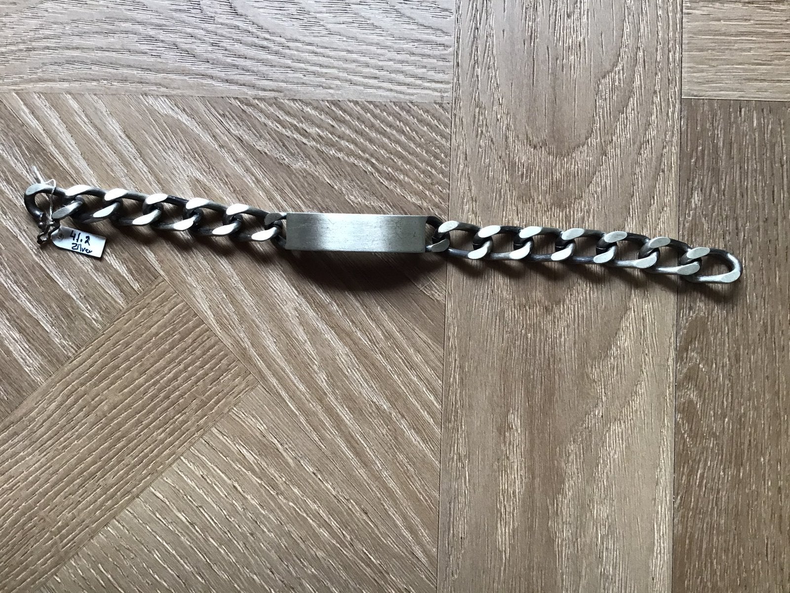Zilveren plaatarmband,zilveren heren armband, Verzenden, Nieuw, Zilver