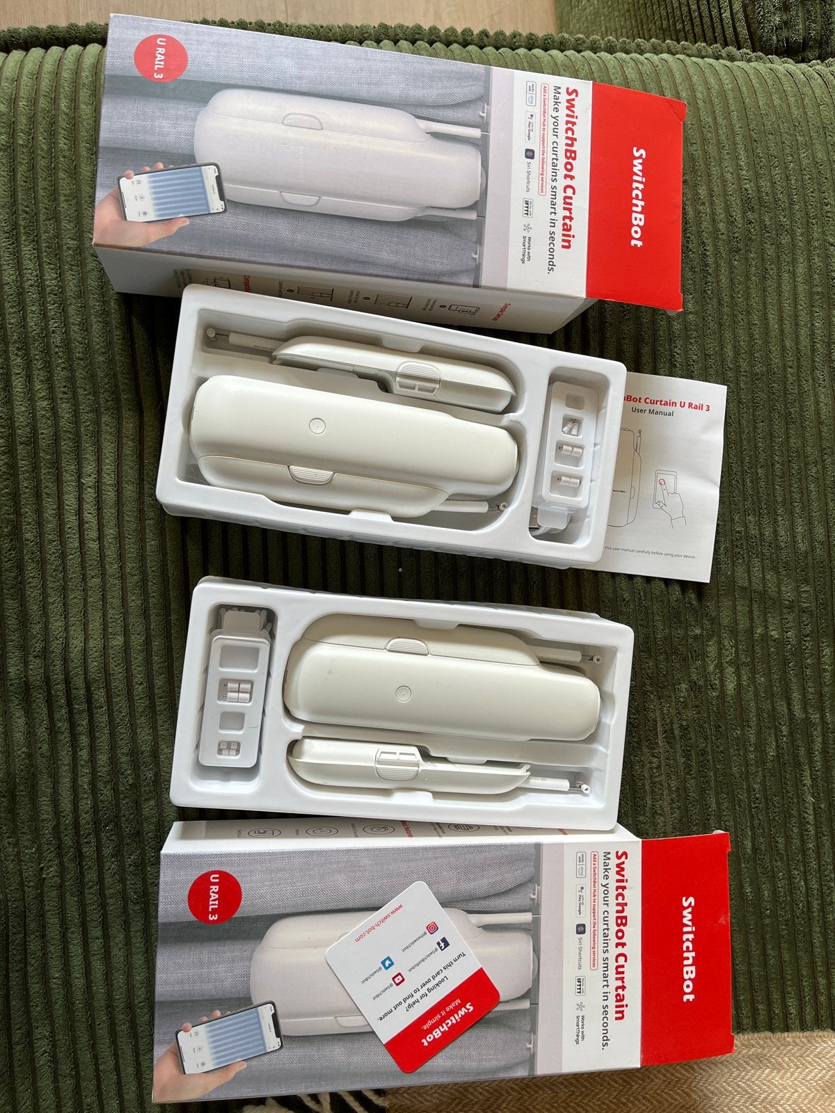 2 SwitchBot Curtain U Rail 3, Huis en Inrichting, Ophalen, Overige merken, Wit, Nieuw