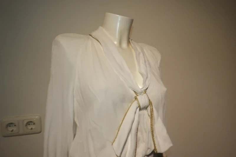Elisabetta Franchi passepartout dress wit met goud nieuw I42, Kleding | Dames, Wit, Nieuw, Maat 36 (S), Boven de knie
