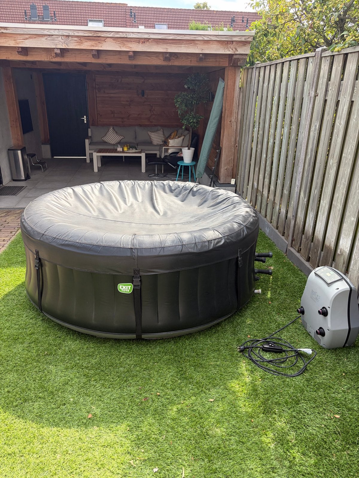 EXIT Silver Classic Spa - 4 Personen - Zwart Opblaasbaar Bub, Ophalen, Gebruikt, Opblaaszwembad, Rond