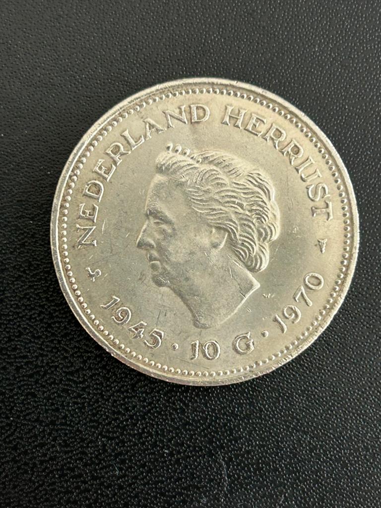 JULIANA 10 GULDEN Nederland Herrijst. ZILVER. 1945 - 1970, Postzegels en Munten, Koningin Juliana, Zilver, Ophalen of Verzenden