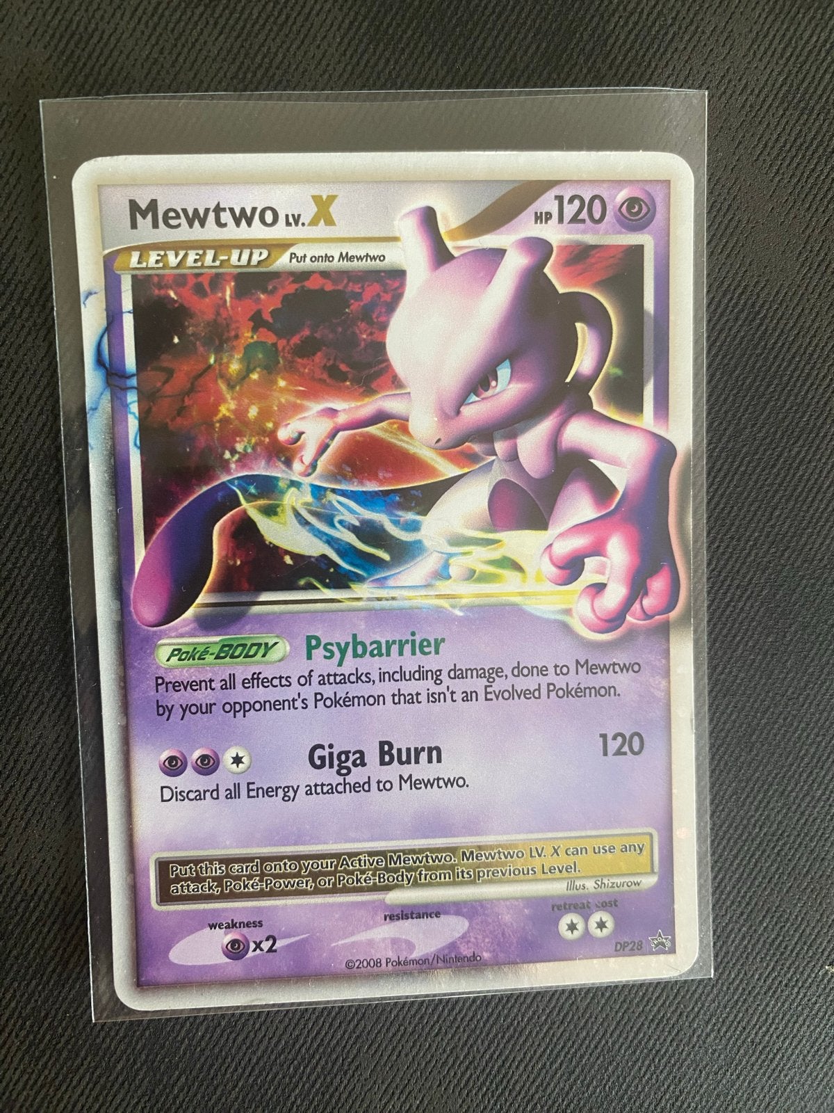 Mewtwo LV.X Pokémon Kaart DP28 Promo (2008), Ophalen of Verzenden, Zo goed als nieuw, Losse kaart