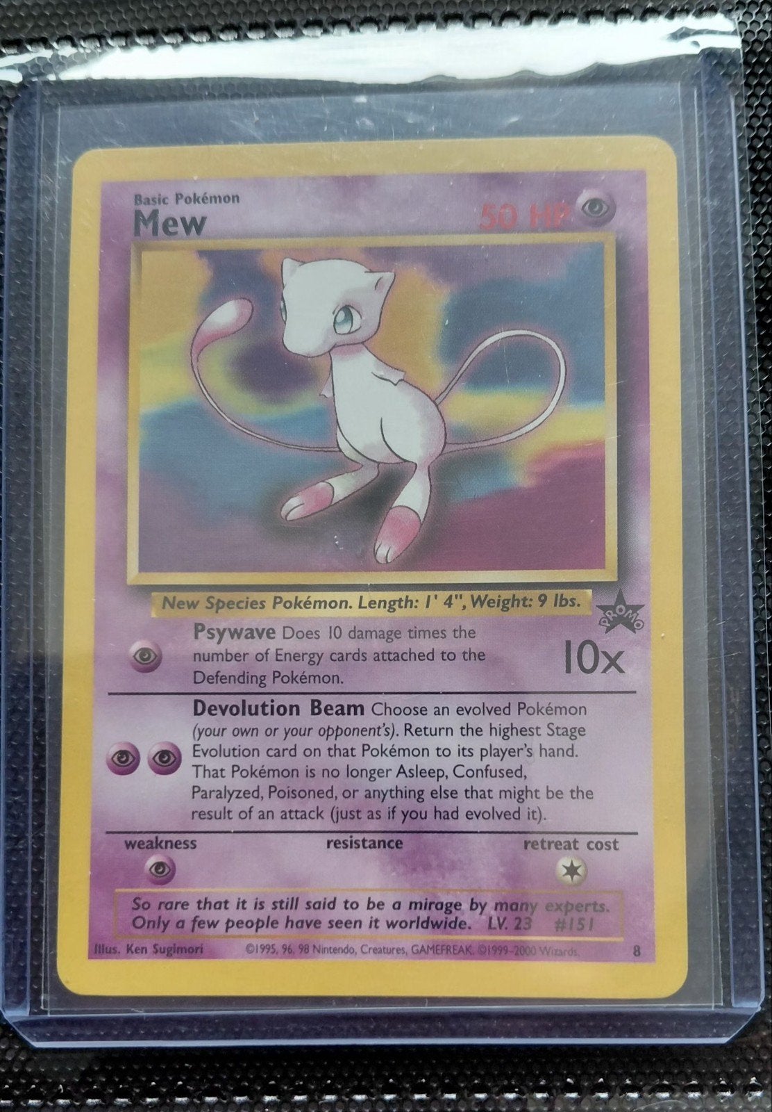 Mew Promo WOTC Black Star #8 Pokémon Kaart, Ophalen of Verzenden, Gebruikt