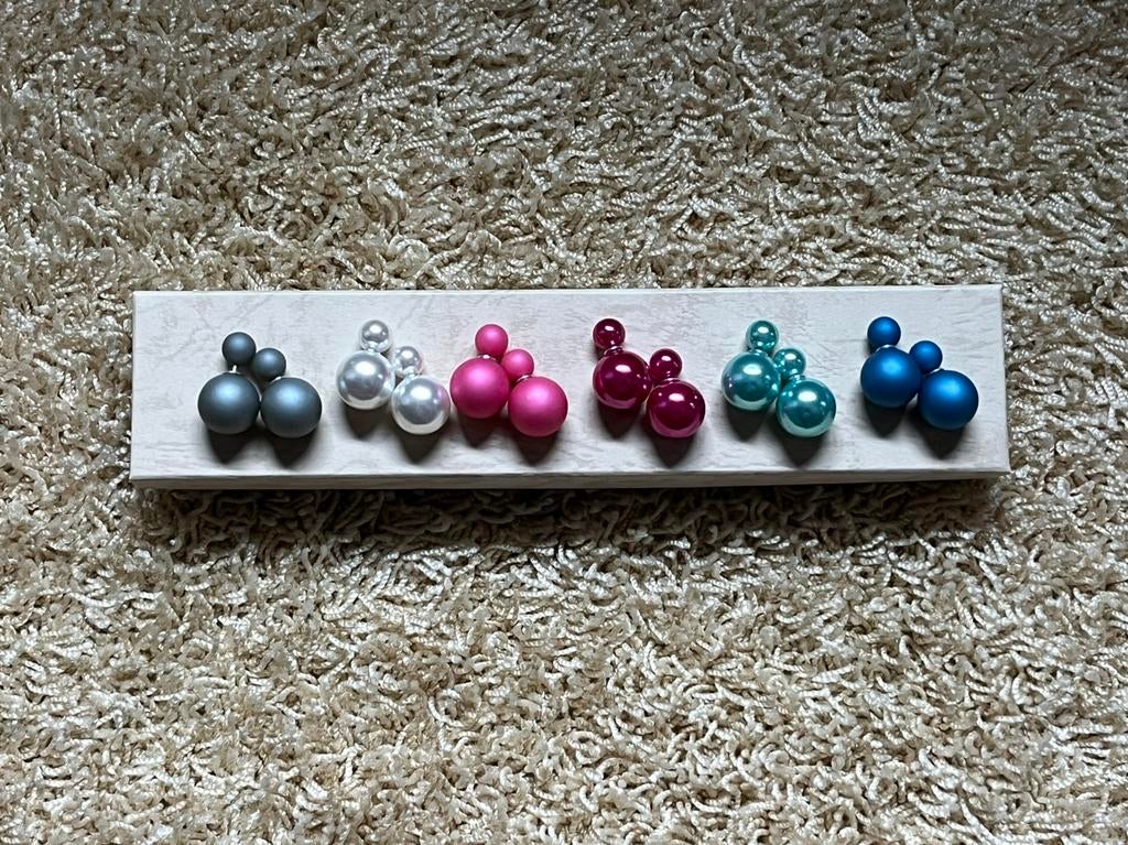 Double dots oorbellen 6 paar, Overige materialen, Overige kleuren, Nieuw, Ophalen of Verzenden