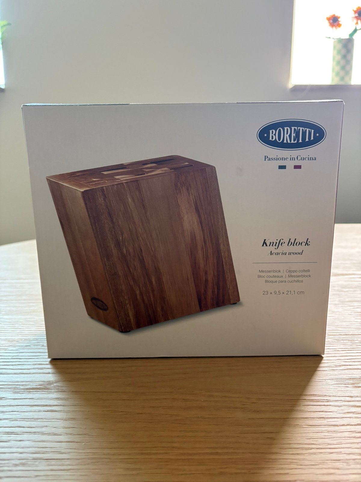 Borreti messenblok acacia hout, Ophalen, Zo goed als nieuw