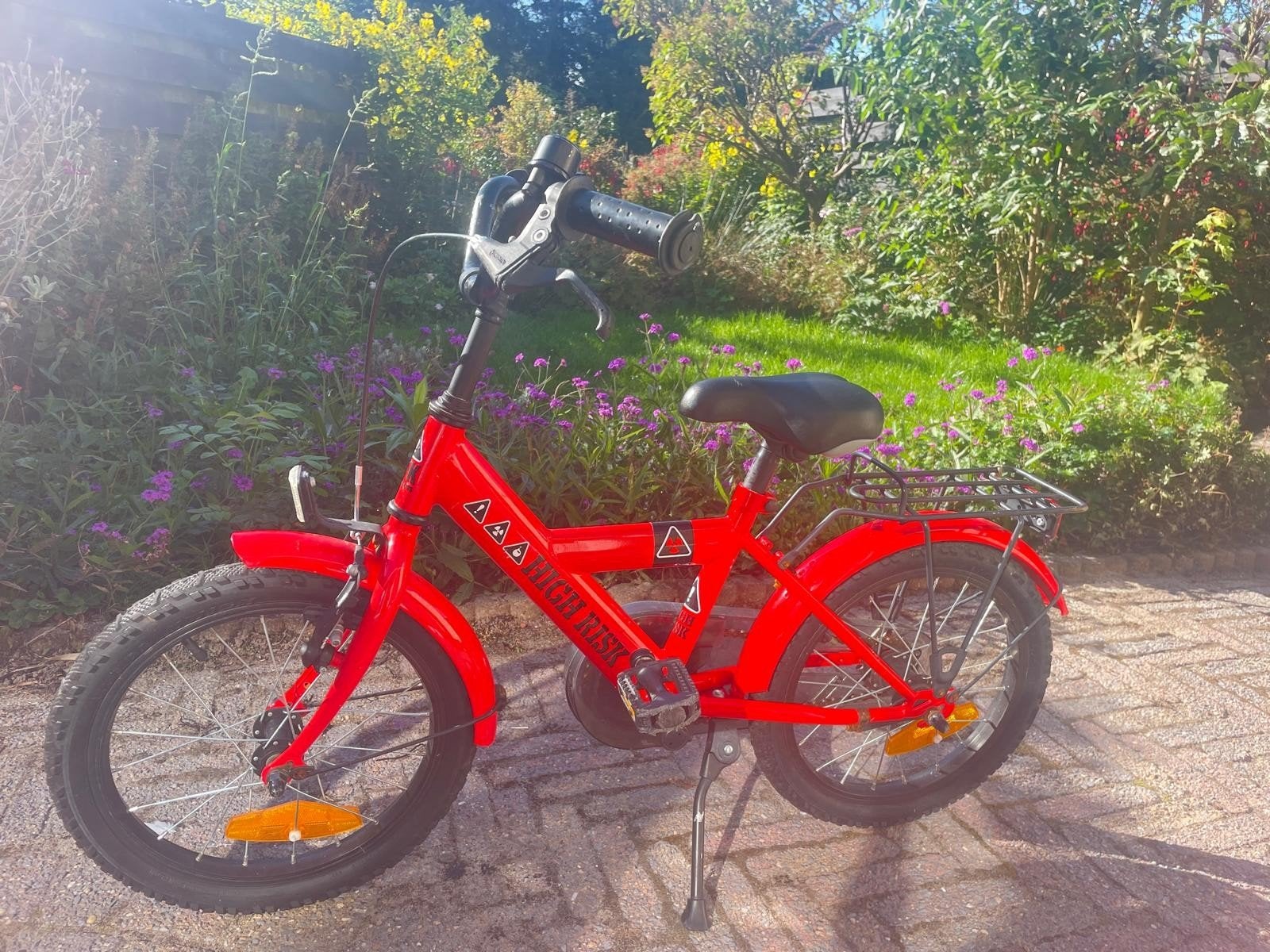 Rode kinderfiets 16 inch - High Risk, Ophalen, Terugtraprem, High Risk, Minder dan 16 inch