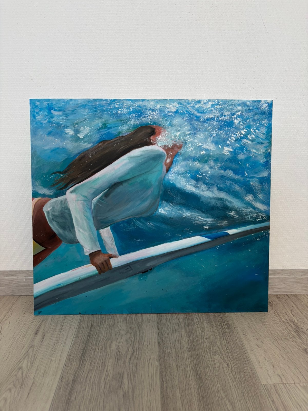 Schilderij - handgemaakt 61x55cm, Ophalen of Verzenden
