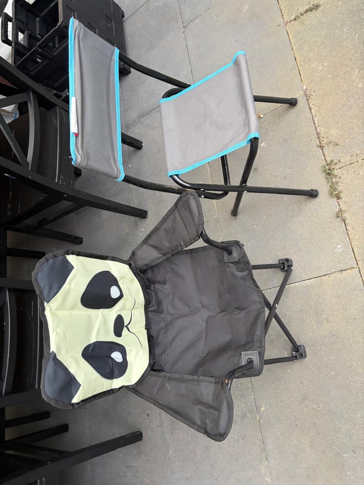 2x opvouwbare kinderstoel / campingstoel – Panda + grijs, Ophalen, Gebruikt