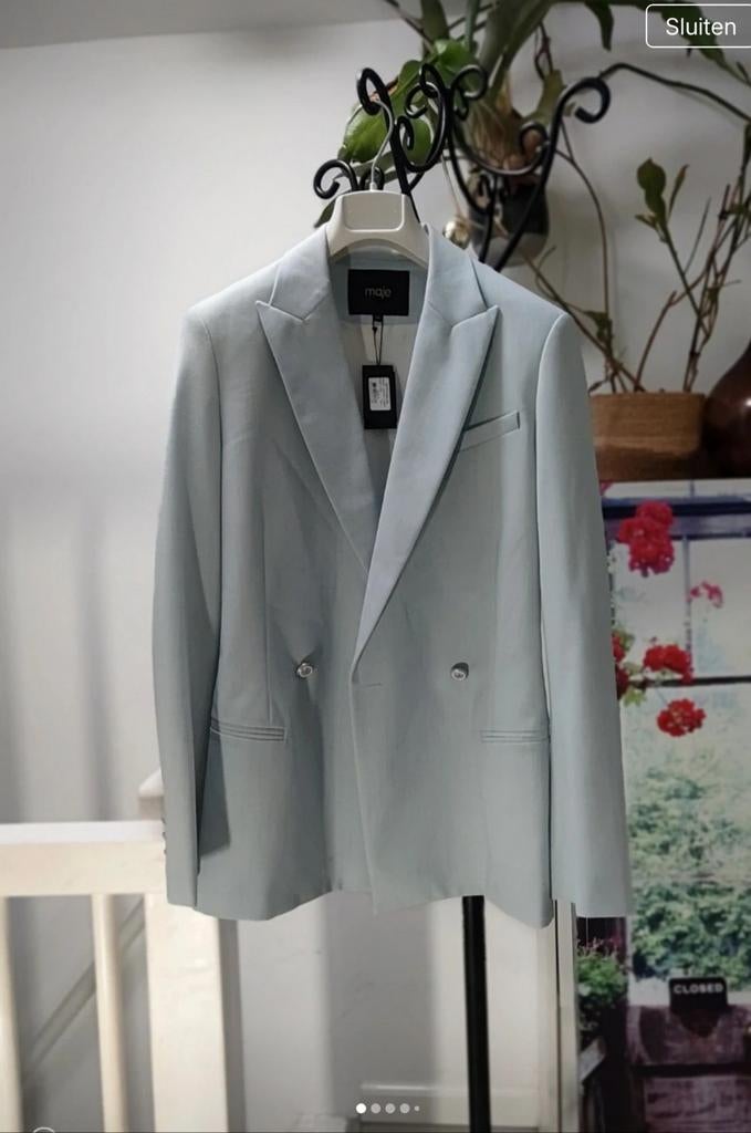 Maje blazer lichtblauw, Maat 38/40 (M), Blauw, Nieuw, Ophalen of Verzenden
