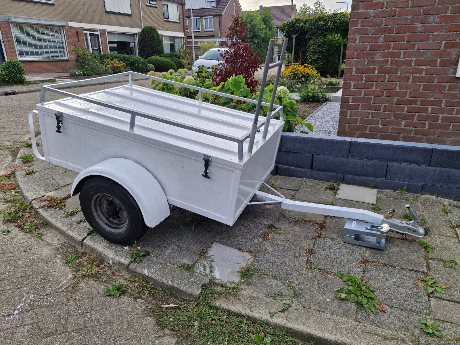Compacte kantelbare aanhangwagen met deksel en imperiaal, Auto diversen, Aanhangers en Bagagewagens, Ophalen