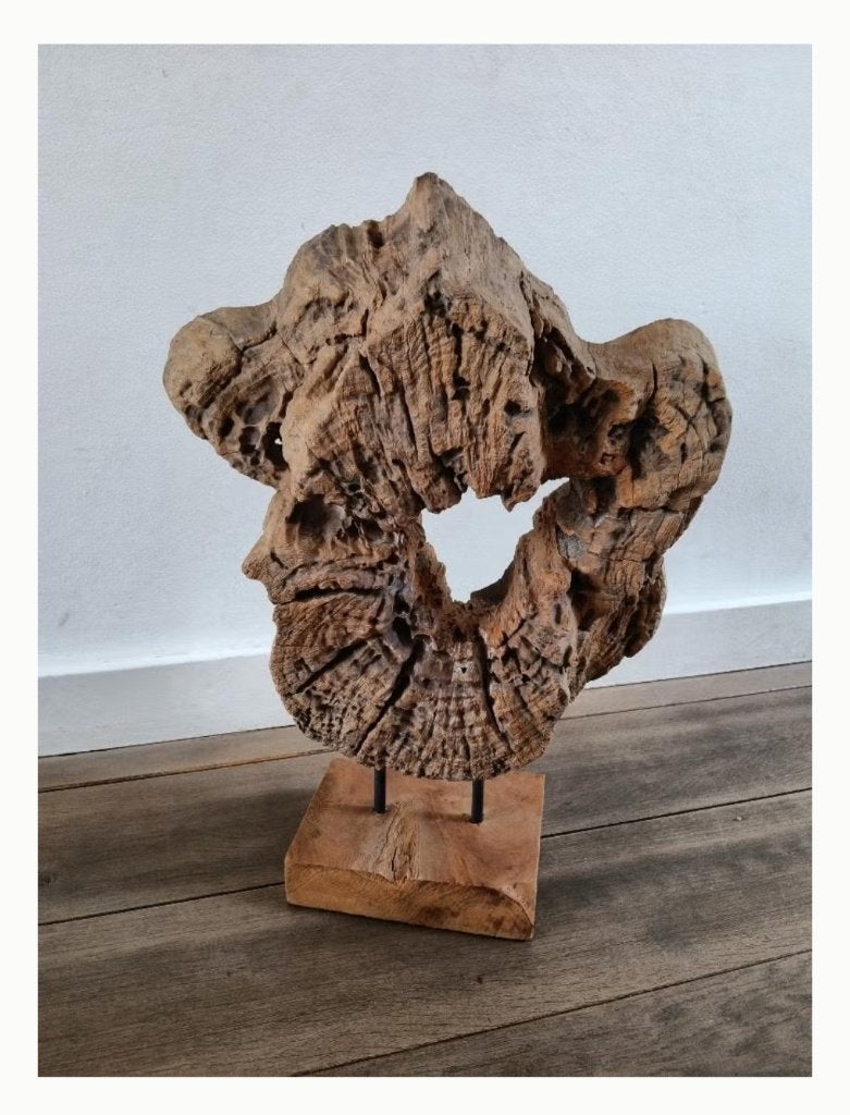 Houten Ornament, Huis en Inrichting, Woonaccessoires | Wanddecoraties, Ophalen, Decoratieobject, Zo goed als nieuw, Bruin