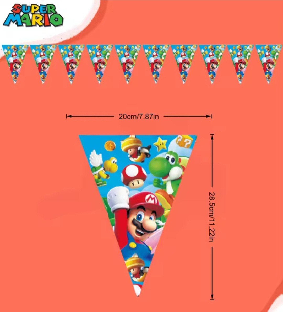 Nieuwe Super Mario Feestbanner - Verjaardagsversiering, Ophalen, Nieuw, Versiering, Verjaardag