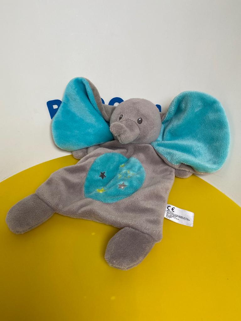 191 nicotoy doekje olifant grijs blauw, Kinderen en Baby's, Speelgoed | Knuffels en Pluche, Ophalen of Verzenden, Zo goed als nieuw